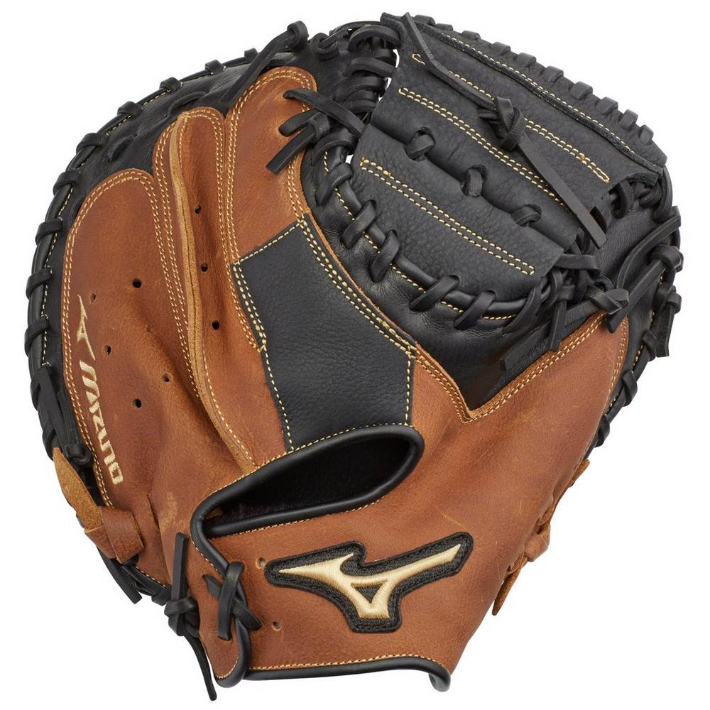 Panske Catchers Mitt Mizuno Samurai 33" Baseball Čierne/Hnede Vypredaj QHEN51839